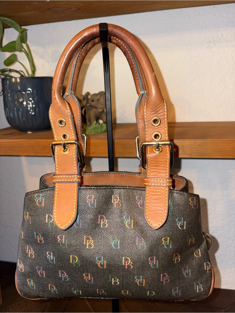 Dooney & Bourke Multicolor Monogram Small Satchel Shoulder Bag